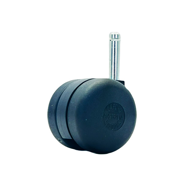 50mm Twin Wheel Castor - Circlip & Socket - Timber Fitting